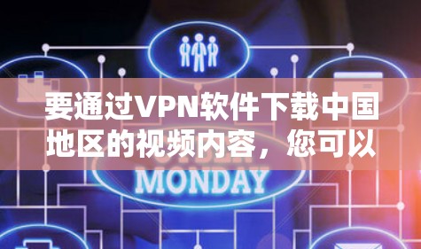 要通过VPN软件下载中国地区的视频内容，您可以按照以下步骤操作