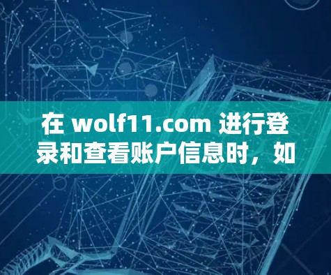 在 wolf11.com 进行登录和查看账户信息时,如果无法连接到VPN和端口,可能的原因包括