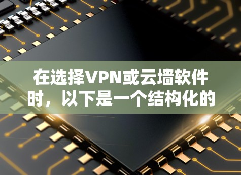 在选择VPN或云墙软件时，以下是一个结构化的解决方案