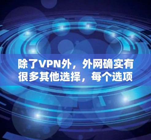 除了VPN外，外网确实有很多其他选择，每个选项都有其适用场景和特点。以下是一些常见的外网服务，它们与VPN不同，可能更适合您或其他用户的需求