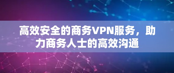 高效安全的商务VPN服务，助力商务人士的高效沟通