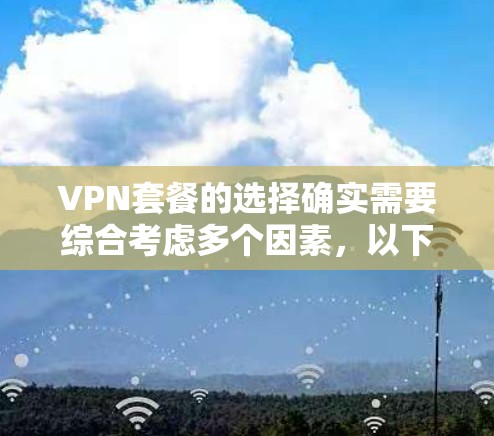VPN套餐的选择确实需要综合考虑多个因素，以下是一些重要的因素，可以帮助你更好地做出选择